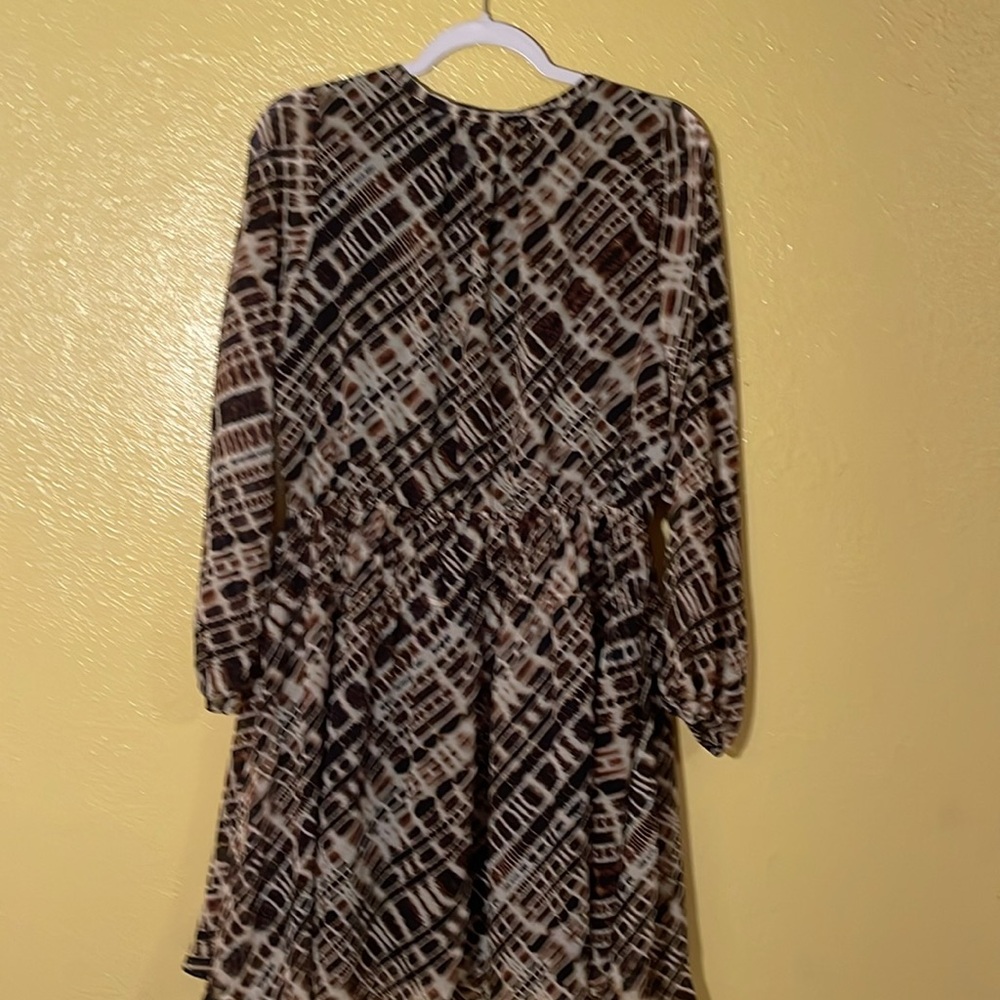 Stylish Brown Patterned Dress - image 4